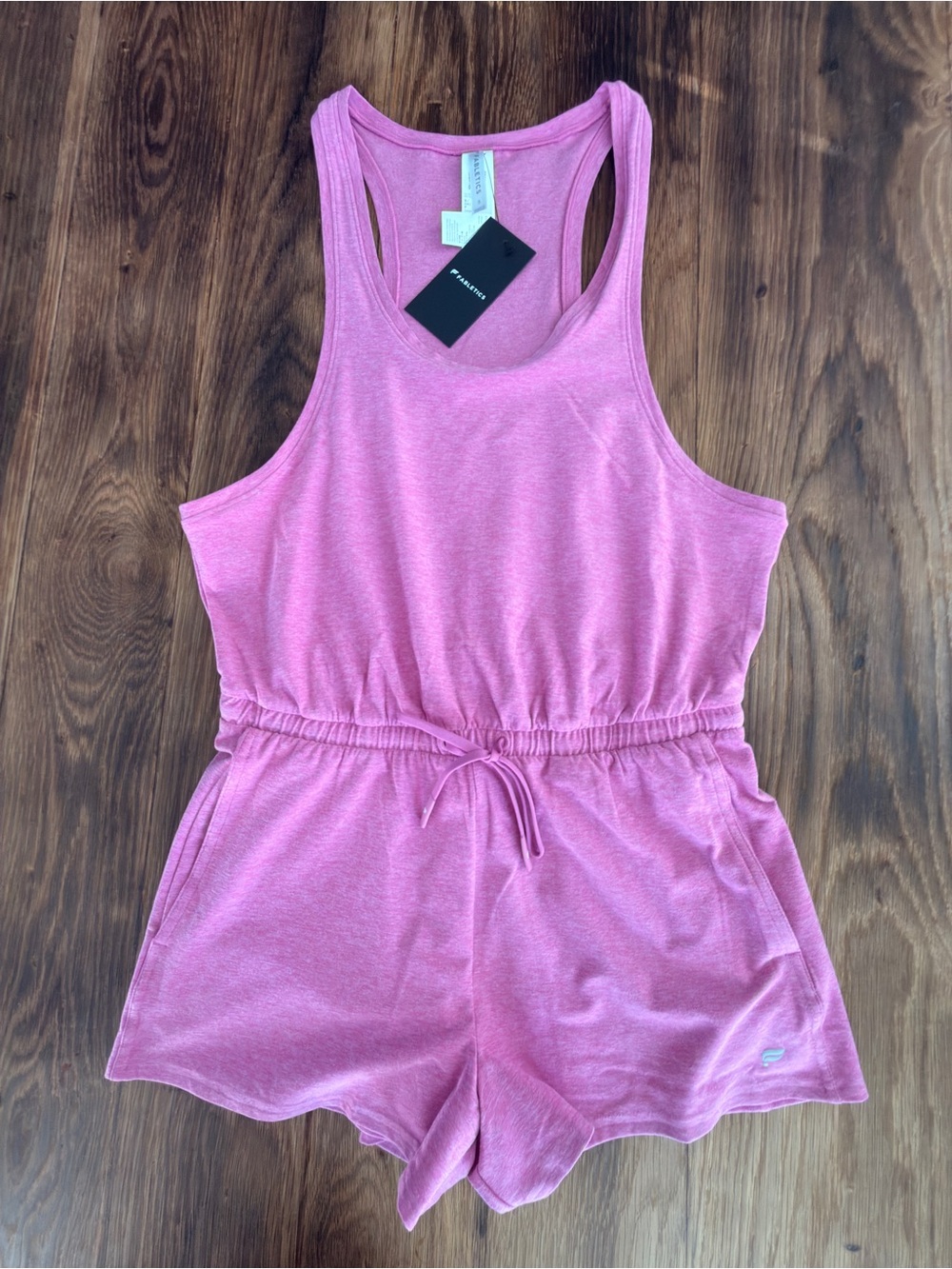 Fabletics Pink Girls' Racerback Knit Romper